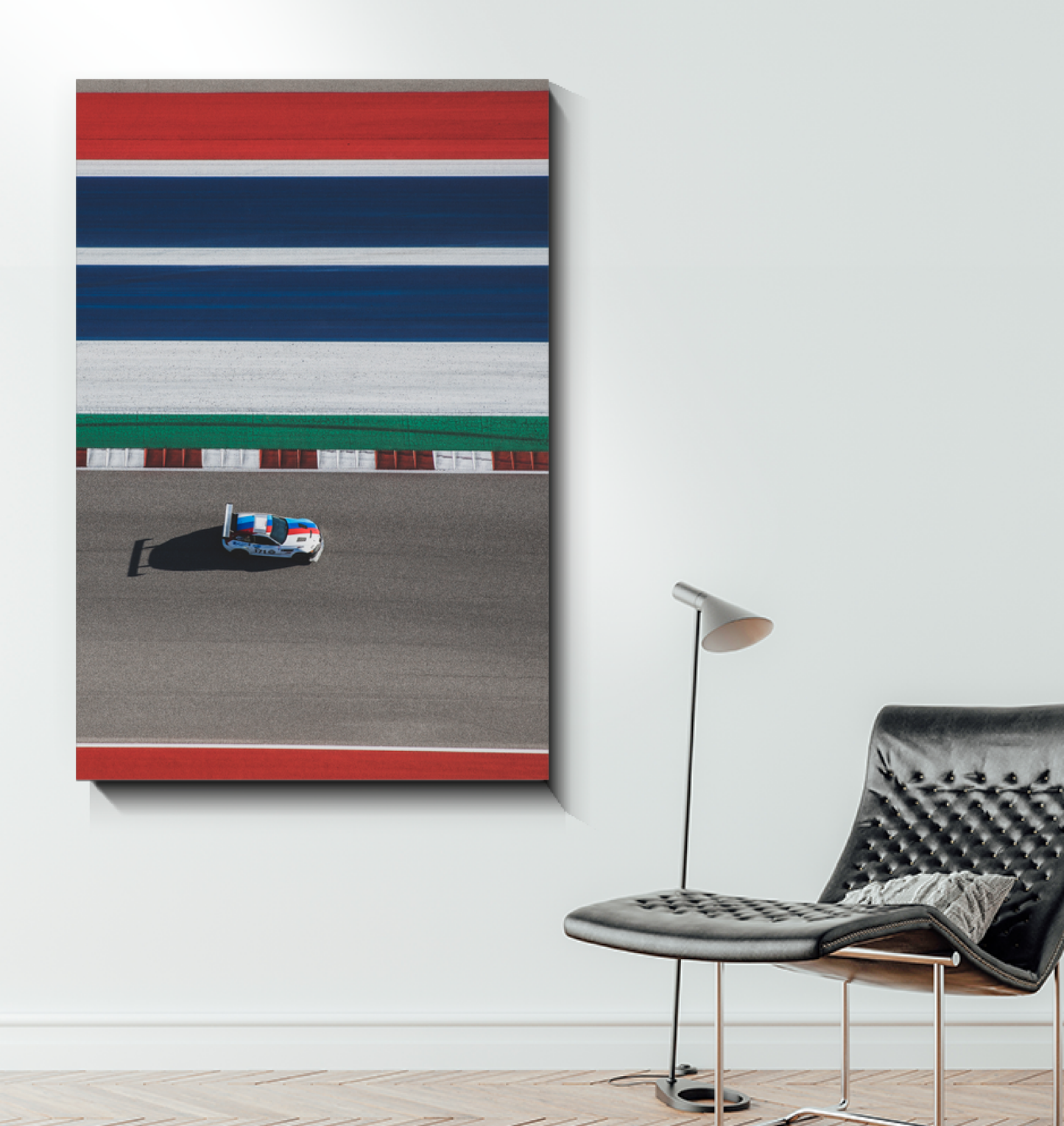 White BMW | Circuit of the Americas on Canvas