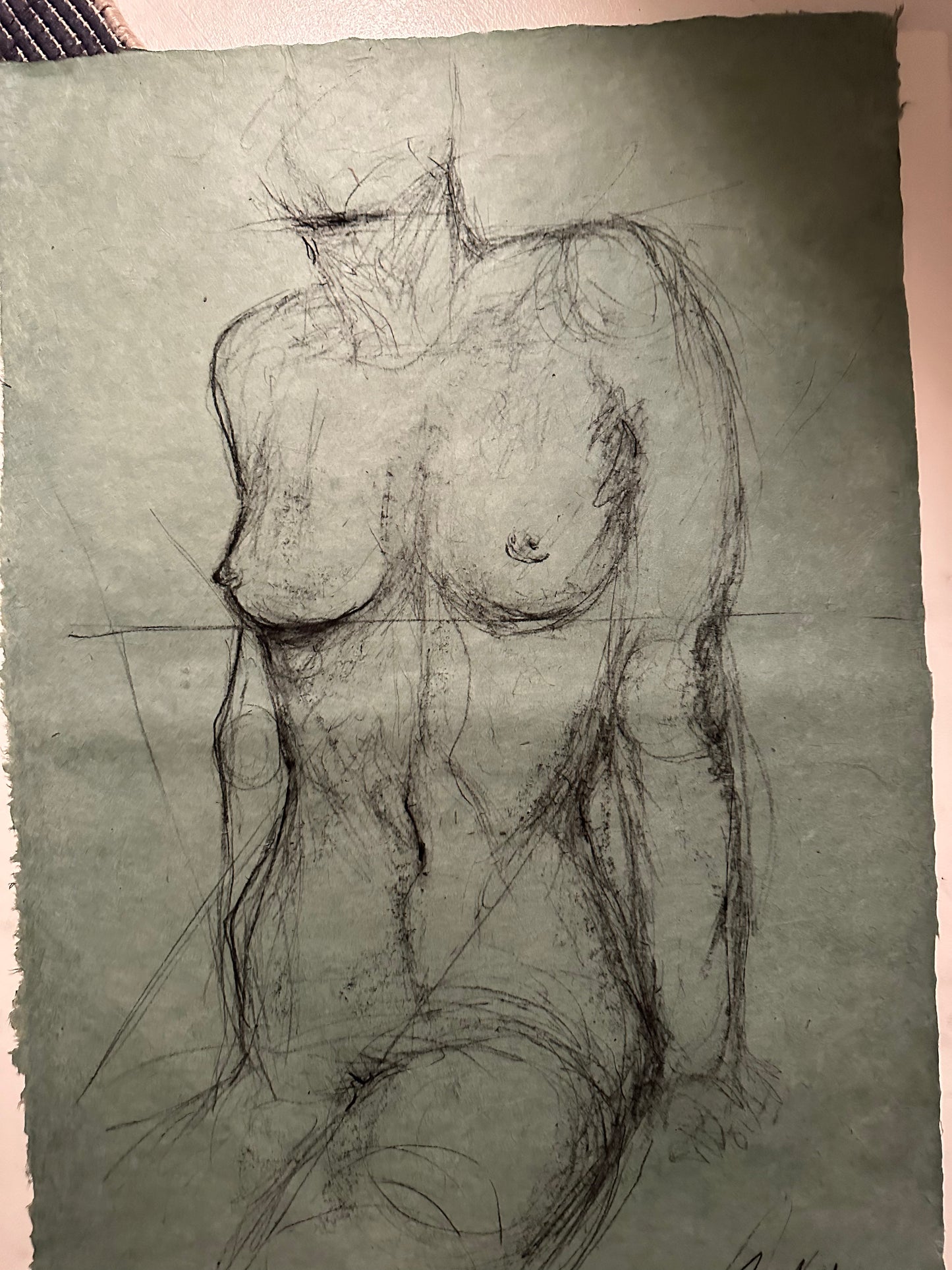 Aegean Teal Woman - Charcoal Sketch