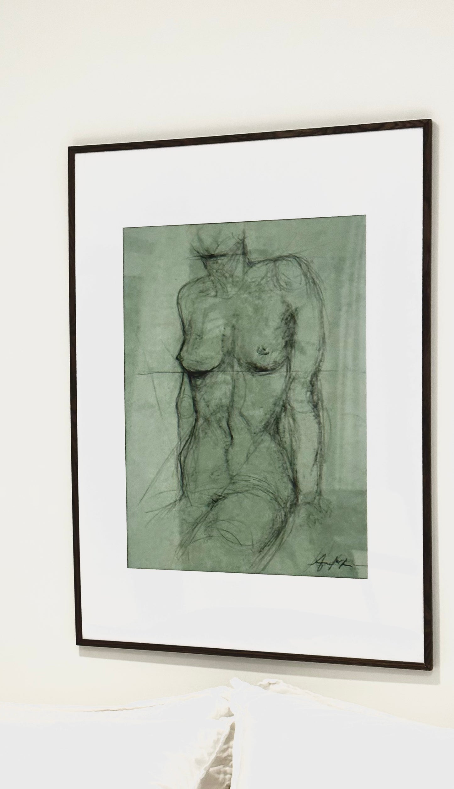 Aegean Teal Woman - Charcoal Sketch